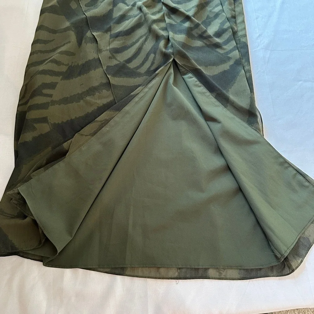 LAUREN Ralph Lauren Black Label Midi Skirt Women 4 Zebra Print Garden Party Boho